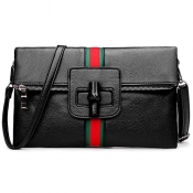 Stylish Patchwork Black PU Clutches Bags