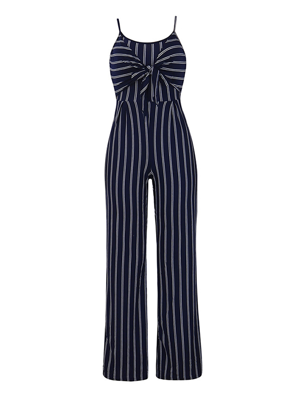 Stylish Striped Royalblue Cotton One Piece Jumpsuitslw Fashion Online