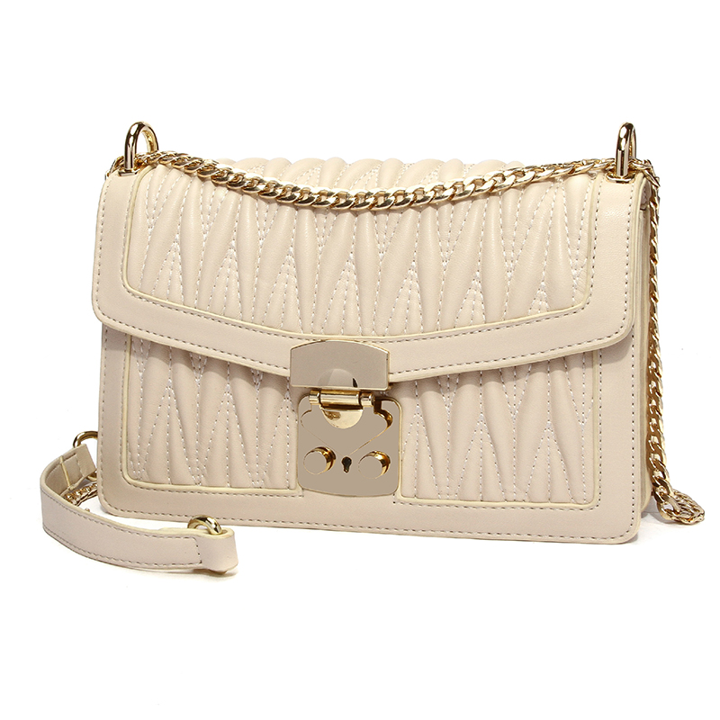 Lovely Elegant Metal Chain Strap White Crossbody BagLW | Fashion Online ...