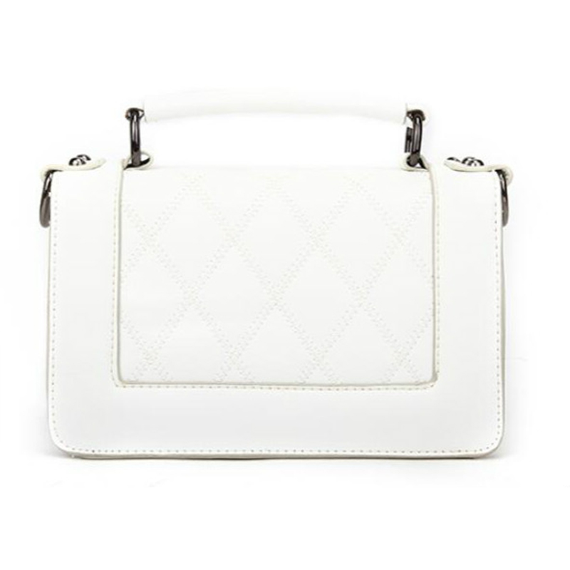 white silver chain bag