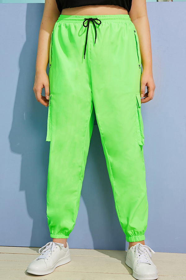 Lovely Casual Pockets Design Green Plus Size PantsLW | Fashion Online ...