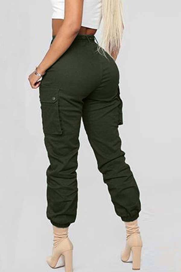 Lovely Casual Lace-up Deep Green PantsLW | Fashion Online For Women ...