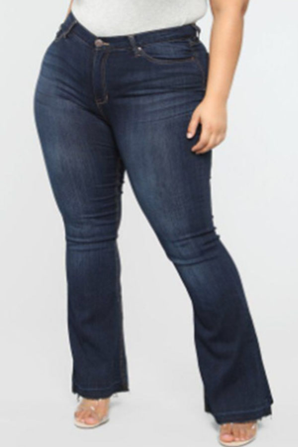 Lovely Casual Skinny Blue Plus Size JeansLW | Fashion Online For Women ...