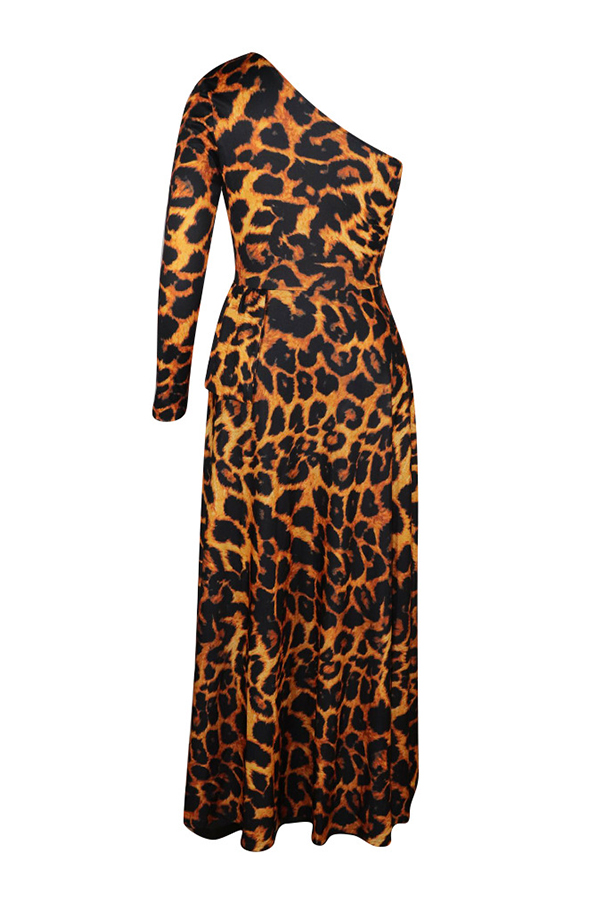 one shoulder leopard top