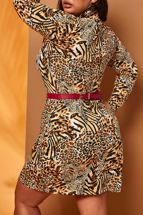 leopard turtleneck outfit