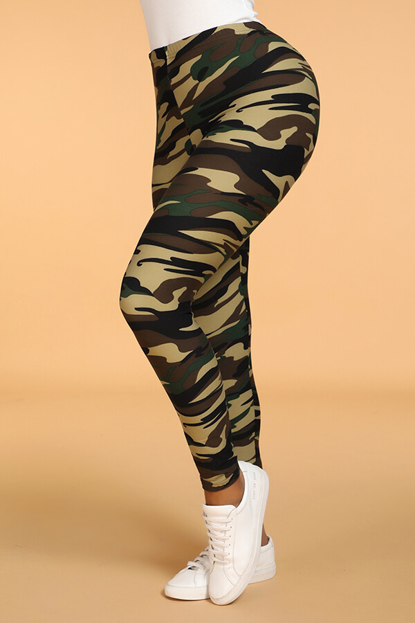 Reebok high waisted leggings in army green - ShopStyle