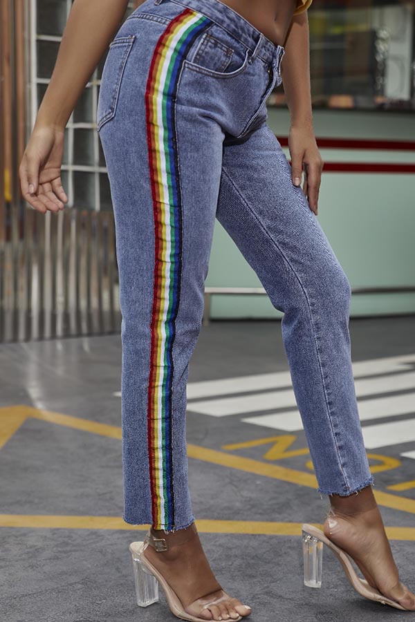 Lovely Casual Striped Blue JeansLW Fashion Online For Women