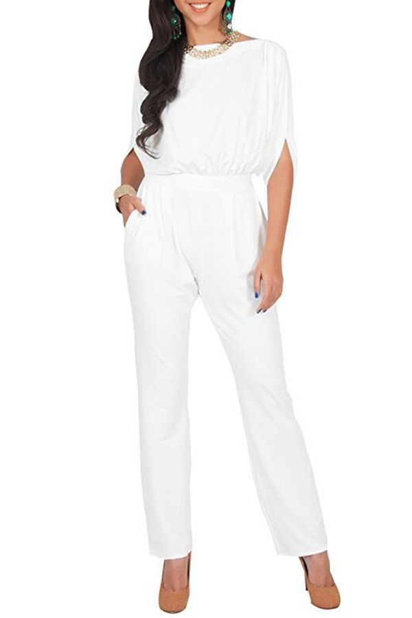 Lovely Street Loose White Onepiece JumpsuitLW Fashion Online For