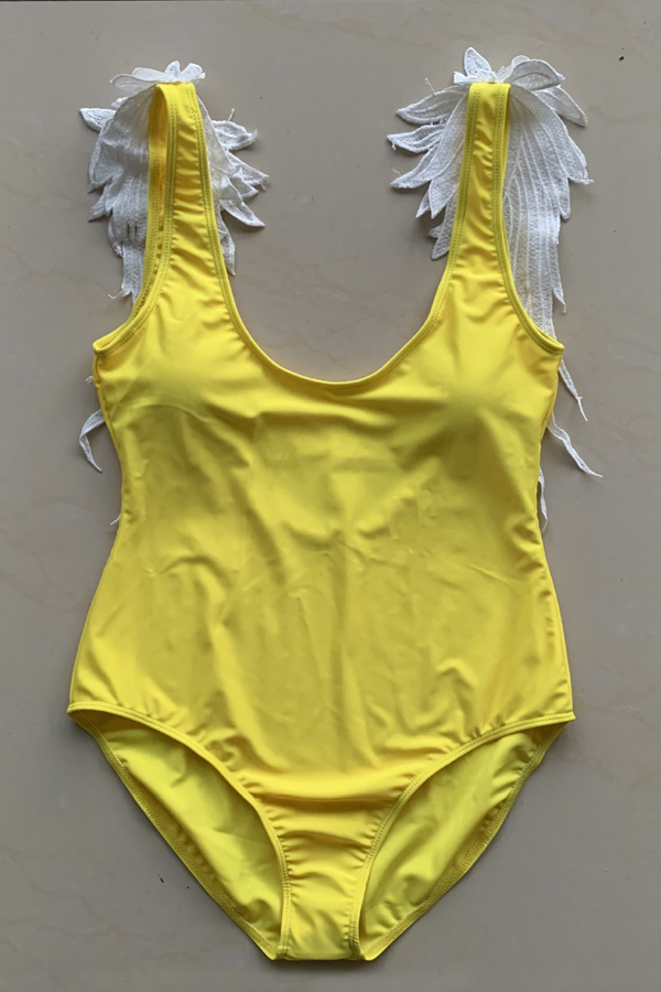 yellow flower bathing suit