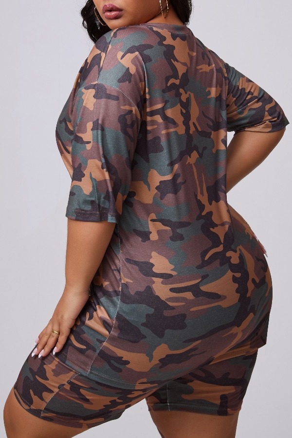 plus size camo capris