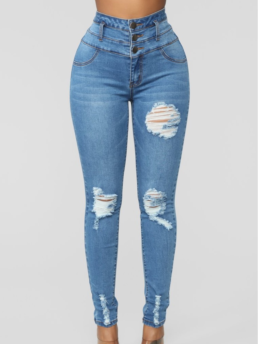 blue jeans with holes