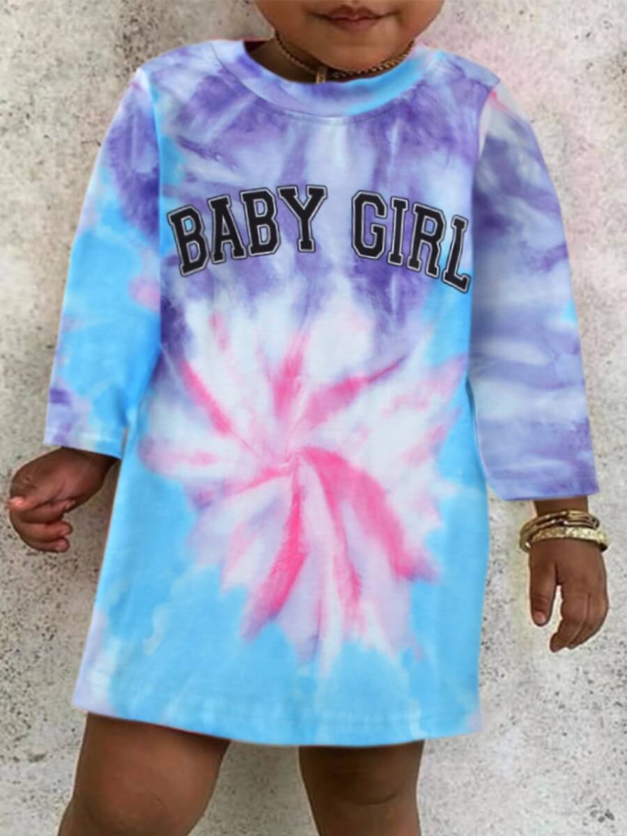 pretty little thing blue tie dye dress